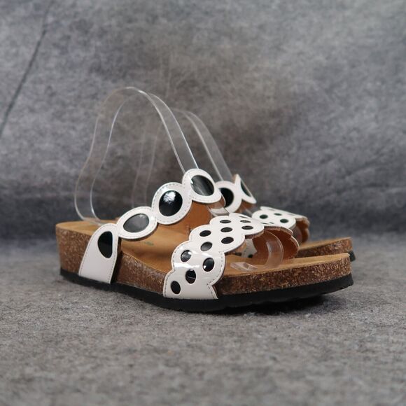 BioNatura Shoes - BioNatura Shoes Womens 39 Wedge Sandal Slides Fashion Comfort Double Strap White